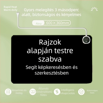 Kétoldalas melegítő asztali matrac - csúszásmentes, Cortical anyag, logónyomás
