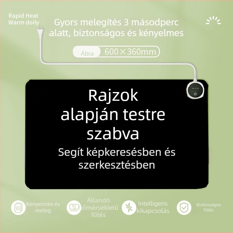 Kétoldalas melegítő asztali matrac - csúszásmentes, Cortical anyag, logónyomás