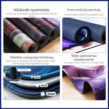 Személyre szabható egérpad, extranagy méret, foltálló, csúszásmentes gumírozott felület, logó nyomtatás