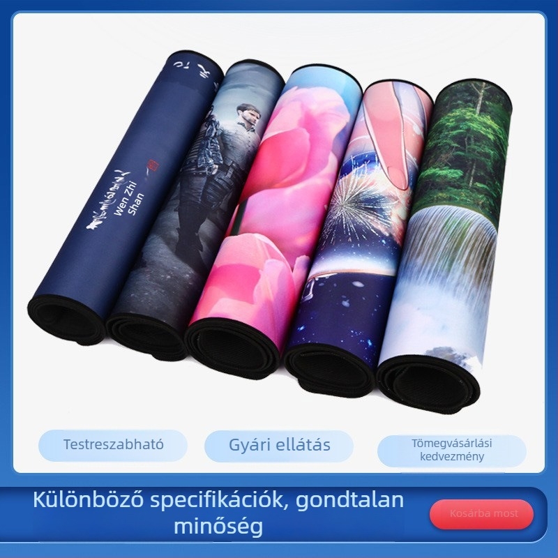 Személyre szabott gaming egérpad, extra-nagy, kétoldalas, csúszásmentes, fekete, logónyomtatás