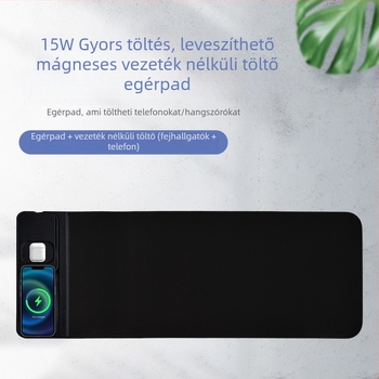 Vezeték nélküli töltésű egérpad 15W, csúszásmentes, Cortex anyag, irodai asztal