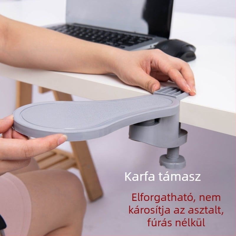 Forgatható kar-támasztó keret számítógépes asztalhoz, csuklótámasz és egérpad