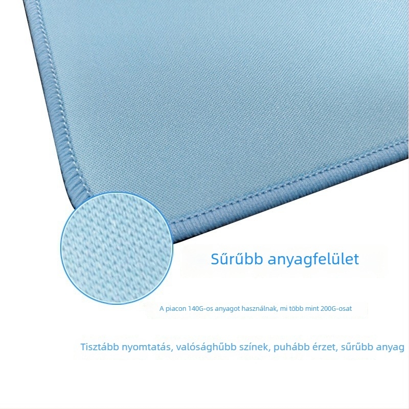Természetes kaucsukból készült egérpad magas sűrűségű textil felülettel, íróasztali pad, billentyűzetpad
