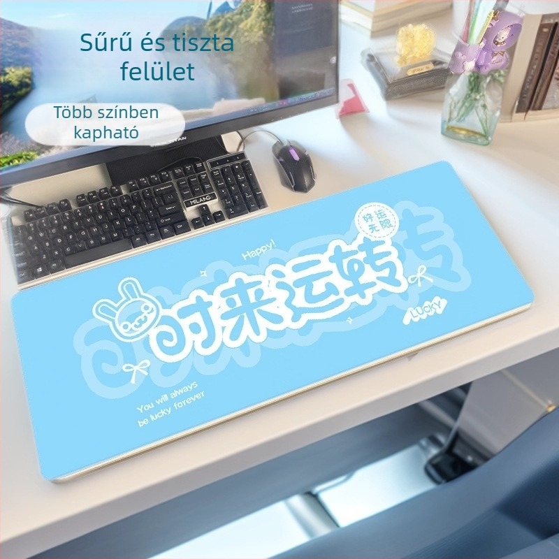Természetes kaucsukból készült egérpad magas sűrűségű textil felülettel, íróasztali pad, billentyűzetpad