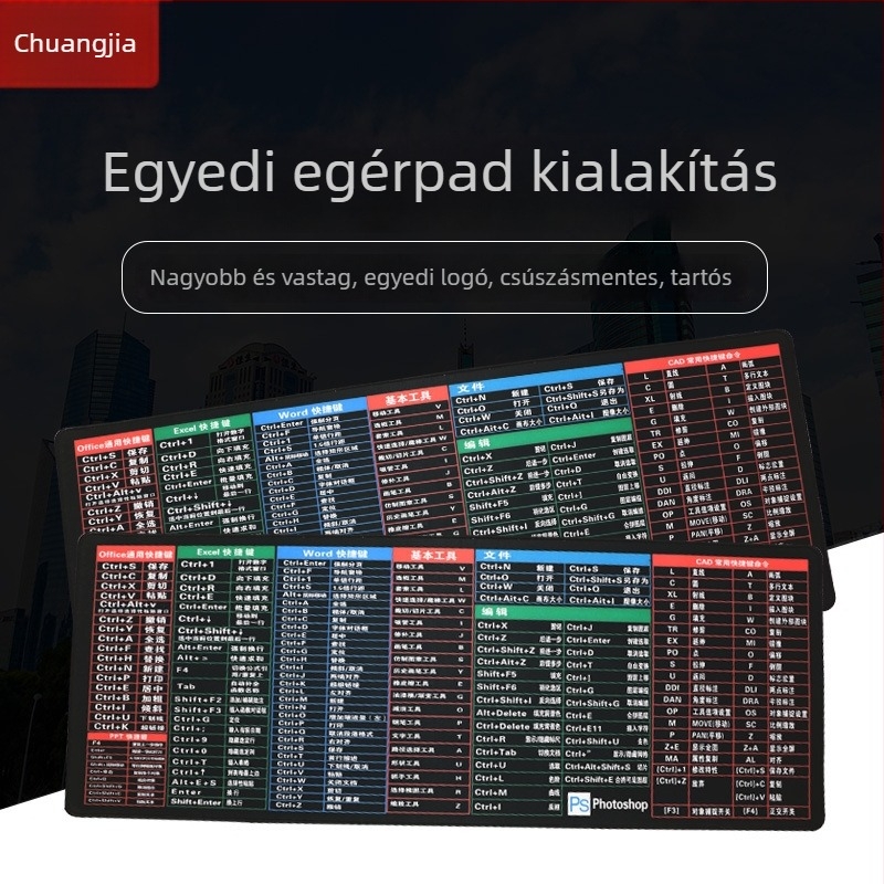 Asztali egérpad gumiból, csúszásmentes, hőátviteles nyomtatás és lezárt szél, testreszabható képekkel