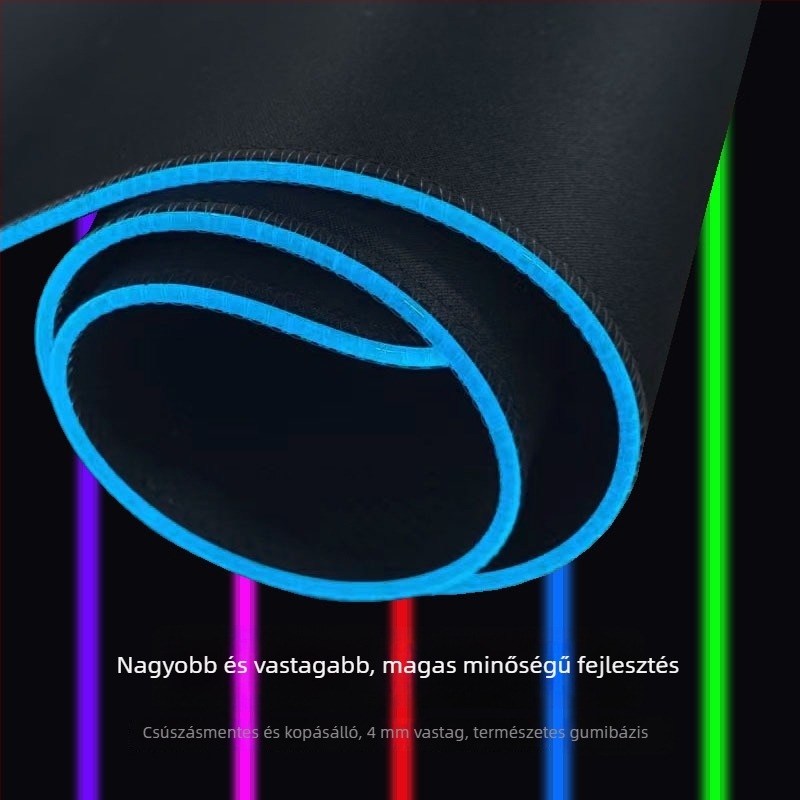 Világító vezeték nélküli töltésű egérpad; kis méret; anyaga természetes gumi; nyomtatott logó; hőtranszfer nyomtatás