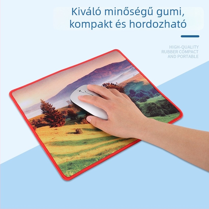 Vízálló gumí egérpad, 20×23 cm, csúszásmentes asztali egérpad rajzfilm mintával