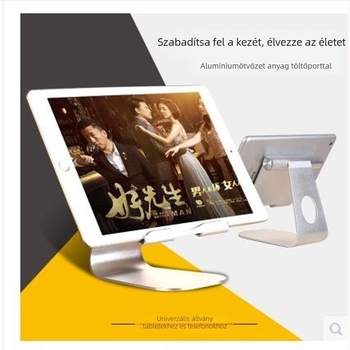 Összecsukható alumínium tabletállvány iPad, iPhone és Samsung készülékekhez — asztali tartó