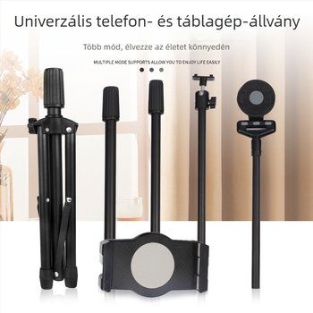 Többfunkciós, állítható háromlábú állvány iPadhez, 14 hüvelykes tabletekhez és telefonokhoz