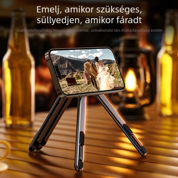 Négy az egyben alumínium ötvözetből készült laptop és tablet állvány, összecsukható, univerzális, modell E05, 185 g