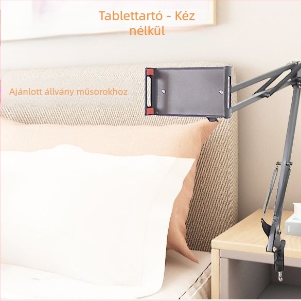 Mankas asztali tartó telefonra/tabletre, 360° fém cantilever, foldable teleszkópos kar, iPad kompatibilis, élő közvetítéshez