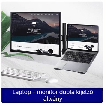 X0303 laptop állvány – alumíniumötvözet, emelő típusú asztali tartó notebookhoz, kábel 0,25 m