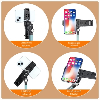 Cantileveres telefontartó állvány, padlón álló, felső felvételekhez és tabletához, multifunkcionális