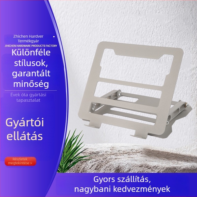Laptop állvány – összecsukható alumíniumötvözet alap, hőelvezetés, univerzális kompatibilitás, súly 1 kg