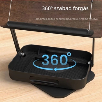 Laptop/tablet/asztali számítógép állvány, tömörfa, forgó típusú, modell R51h, kábelhossz 340 mm