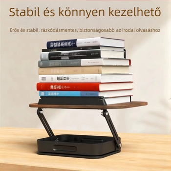Laptop/tablet/asztali számítógép állvány, tömörfa, forgó típusú, modell R51h, kábelhossz 340 mm