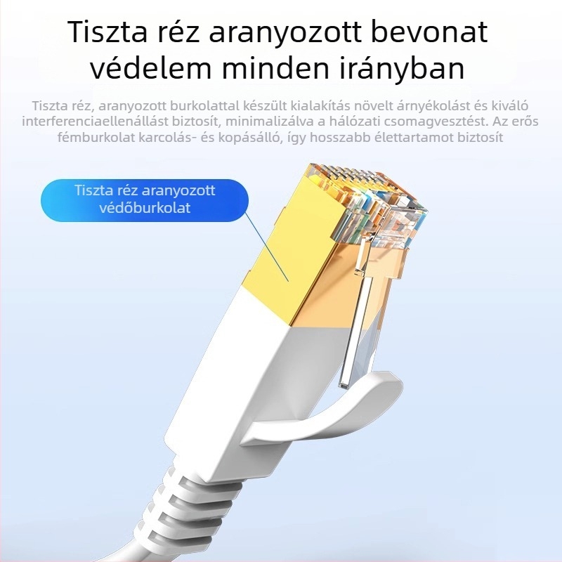 CAT6 sík, árnyékolatlan Ethernet patch kábel, 32 AWG OFC, RJ-45 8P8C, 1000 Mbps, beltéri, több mint 30 m