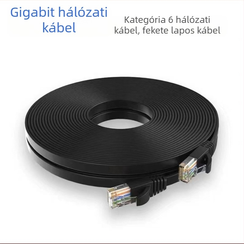 CAT6 sík, árnyékolatlan Ethernet patch kábel, 32 AWG OFC, RJ-45 8P8C, 1000 Mbps, beltéri, több mint 30 m