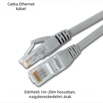 Cat6 Ethernet-kábel, csavart érpár, RJ-45 csatlakozó, 1000 Mbps, rézzel bevont alumínium