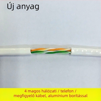 4szálas hálózati kábel, rézbevonat alumínium vezetőkkel, 0,5 mm², 100 Mbps, -30–65°C, számítógépes megfigyelő hálózatokhoz