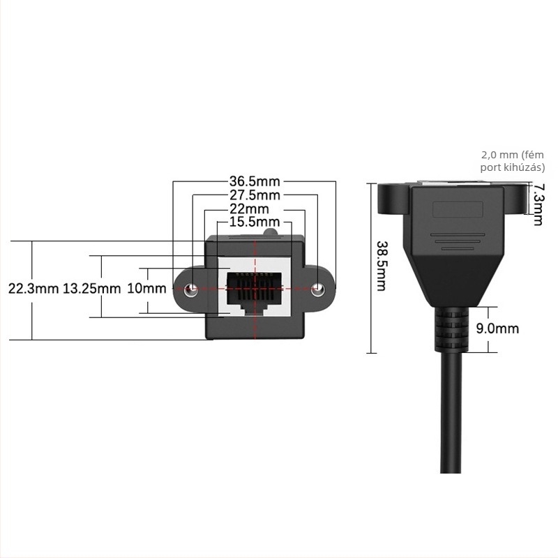 Category 6e RJ45 hosszabbító kábel, Gigabites Ethernet, tiszta réz, csatlakozó férfi–nő