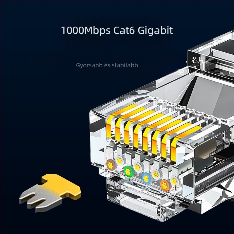 Wopp Cat6 UTP hálózati kábel, oxigénmentes réz, árnyékolatlan, RJ-45 csatlakozóval, számítógéphez, kapcsolóhoz és routerhez