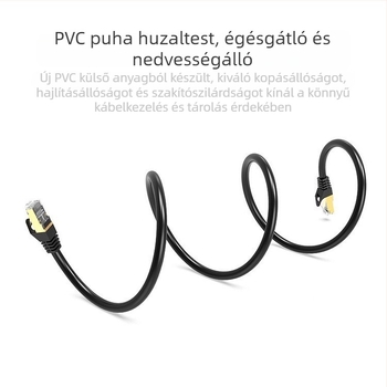 Cat7 hálózati kábel, dupla árnyékolású SFTP, 10 Gbps, tiszta réz, kész patch kábel