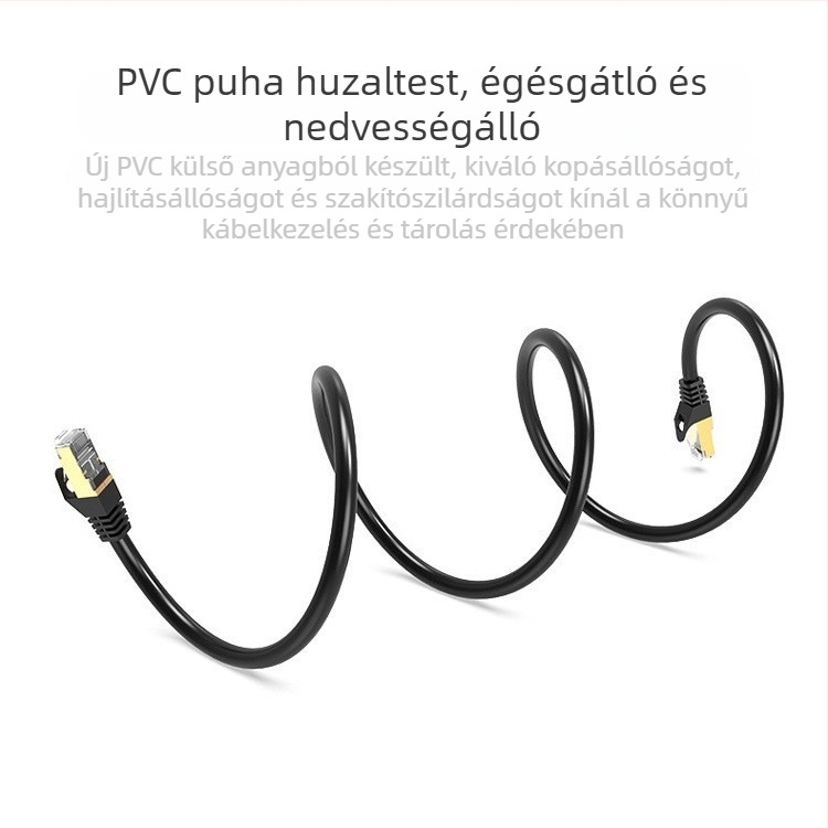 Cat7 hálózati kábel, dupla árnyékolású SFTP, 10 Gbps, tiszta réz, kész patch kábel