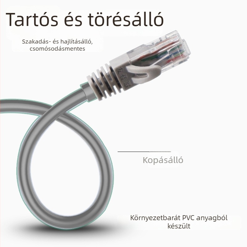 TPST Youjialian CAT6 Gigabit Ethernet patchkábel, beltéri használatra, szürke, RJ-45