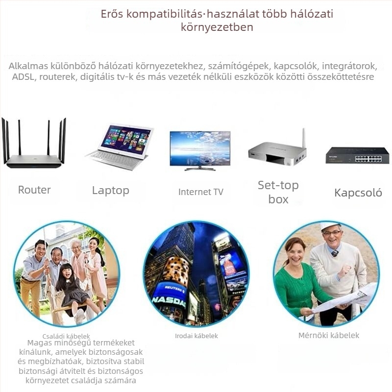 Cat5e 8-vezetékes tiszta réz Twisted-Pair hálózati kábel, 300 m, otthoni nagysebességű Ethernet-kábel