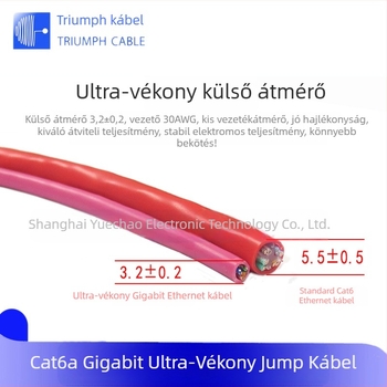 Cat6 Ethernet hálózati kábel, 1 Gbps, tiszta oxigénmentes réz OFC, vezető átmérője 3,2 mm, RJ11 interfész
