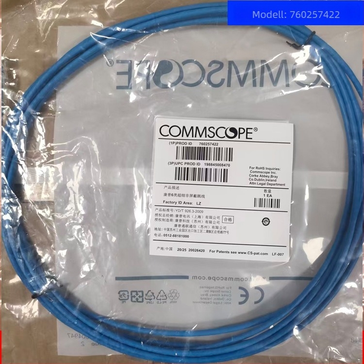 Commscope 760257422 Cat6 Árnyékolatlan patch-kábel, Gigabit, számítógépes alkalmazás, Átviteli sebesség 1000 Mbps, Működési hőmérséklet 40–50°C, Tárolási hőmérséklet -20–60°C