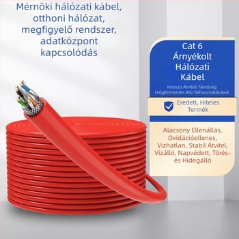 Kültéri Cat5/6 Gigabit Ethernet-kábel, 8-vezetékes, csavart érpár, vízálló