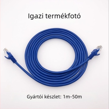 Gigabit Ethernet-kábel kristályfejű RJ45 csatlakozóval, hosszúság 1–40 m