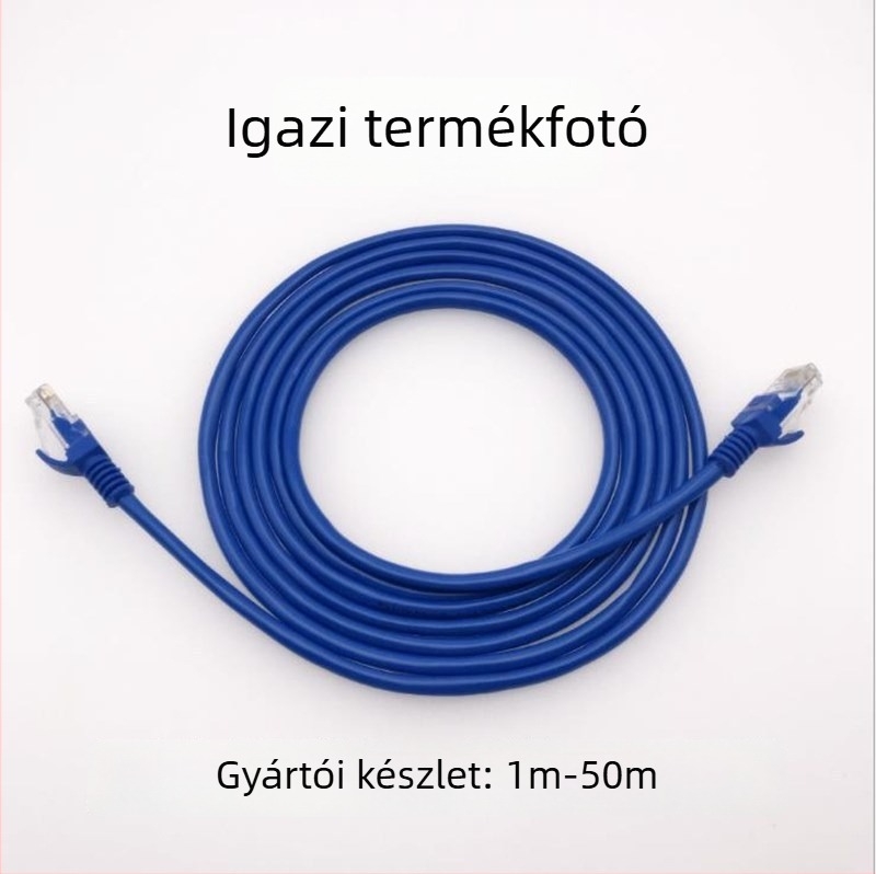 Gigabit Ethernet-kábel kristályfejű RJ45 csatlakozóval, hosszúság 1–40 m