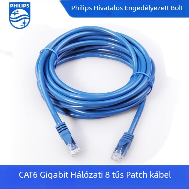 Philips SWA1946/93 Cat6 Gigabit Hálózati Kábel CTA6, Oxigénmentes Réz, RJ-45, Csavart Érpár