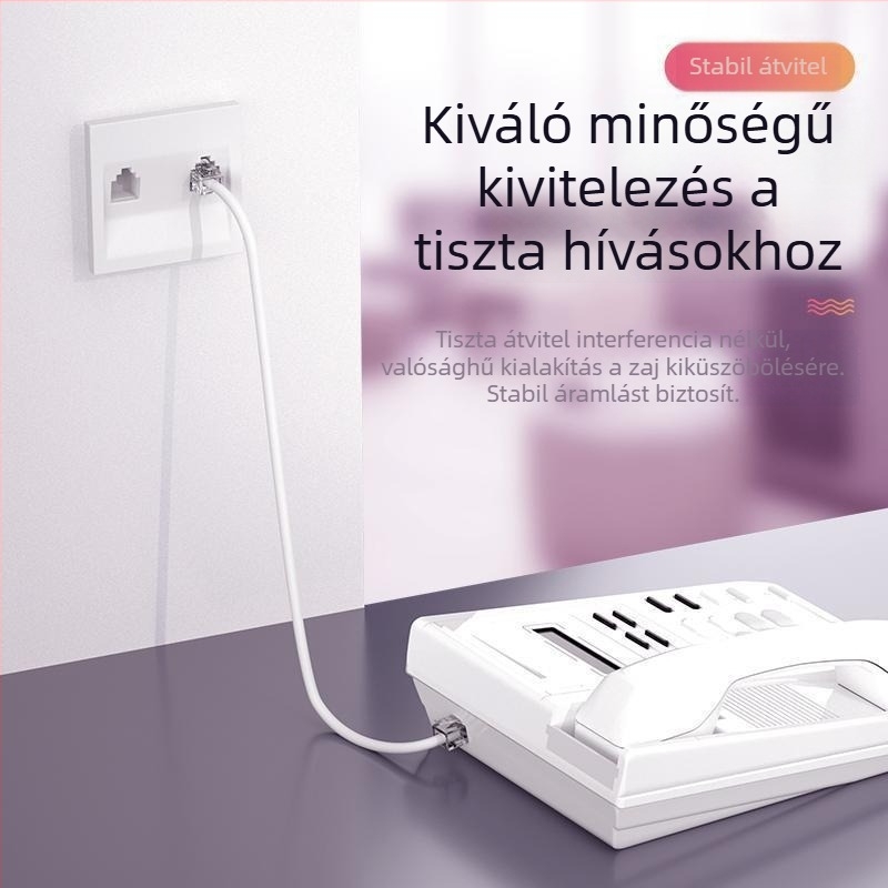 Telefon jumper kábel, 2-vezetékes/4-vezetékes, tiszta réz, egy- és többszálas kivitel, hangátviteli vonal, RJ11