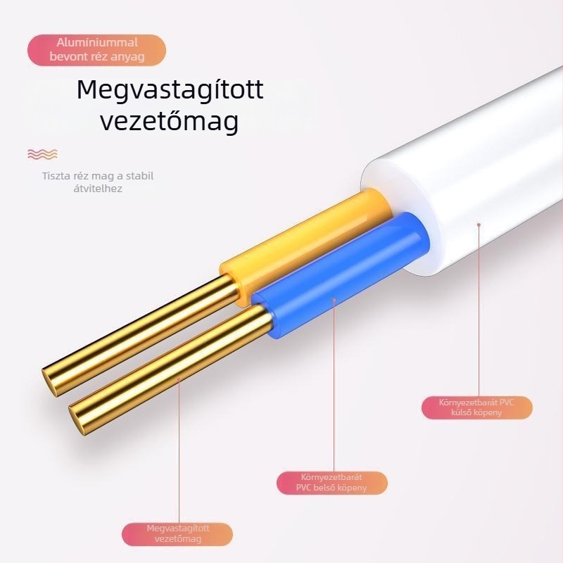 Telefon jumper kábel, 2-vezetékes/4-vezetékes, tiszta réz, egy- és többszálas kivitel, hangátviteli vonal, RJ11