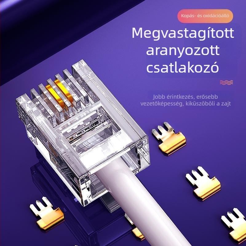 Telefon jumper kábel, 2-vezetékes/4-vezetékes, tiszta réz, egy- és többszálas kivitel, hangátviteli vonal, RJ11
