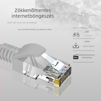 CAT6 Ethernet hálózati kábel, RJ-45, 8 szálú, átmérő 5,5, réz bevonat alumínium (CCA), routerhez, csavart érpár