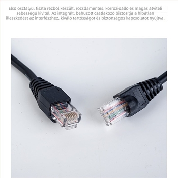 Nyolcszálú hálózati kábel tiszta rézből, PVC burkolattal, RJ45 kristályfejjel számítógépes berendezésekhez – jelátviteli vezeték