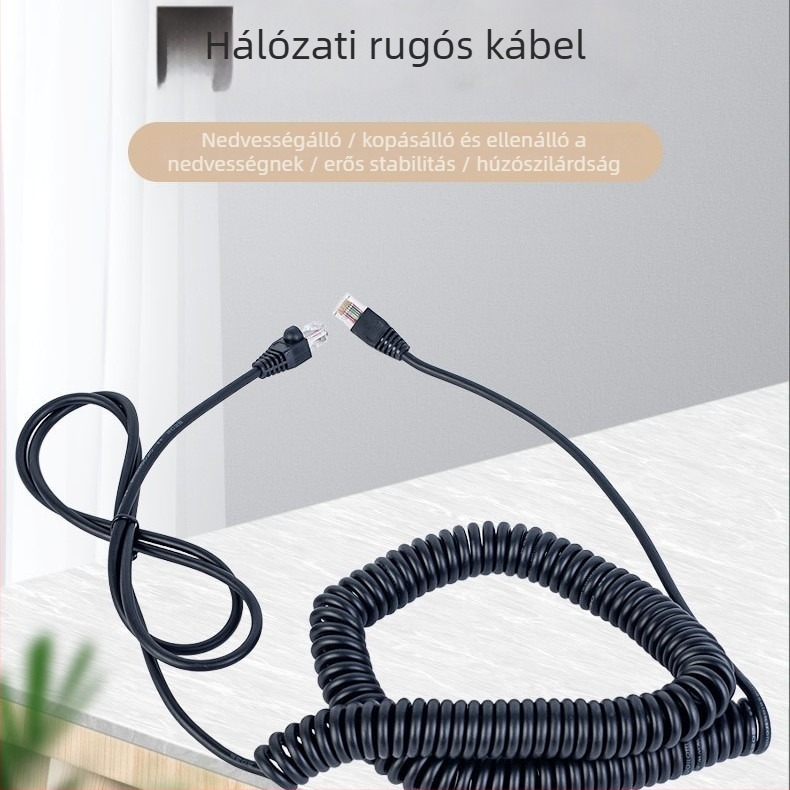 Nyolcszálú hálózati kábel tiszta rézből, PVC burkolattal, RJ45 kristályfejjel számítógépes berendezésekhez – jelátviteli vezeték