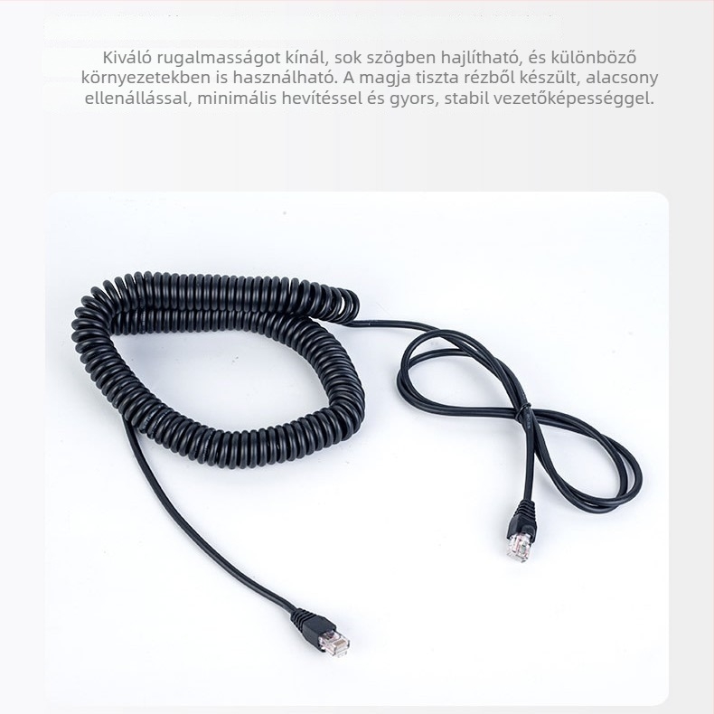 Nyolcszálú hálózati kábel tiszta rézből, PVC burkolattal, RJ45 kristályfejjel számítógépes berendezésekhez – jelátviteli vezeték