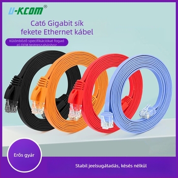 U-KCOM CAT6a árnyékolt sík Gigabit Ethernet-kábel – tiszta réz