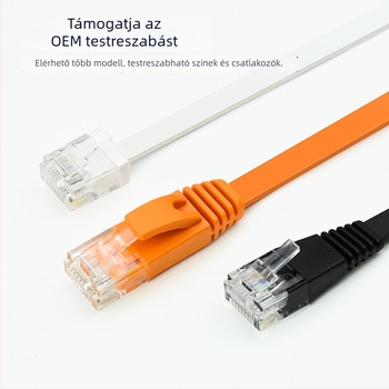 U-KCOM CAT6a árnyékolt sík Gigabit Ethernet-kábel – tiszta réz
