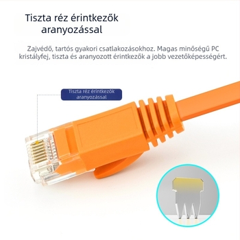 U-KCOM CAT6a árnyékolt sík Gigabit Ethernet-kábel – tiszta réz