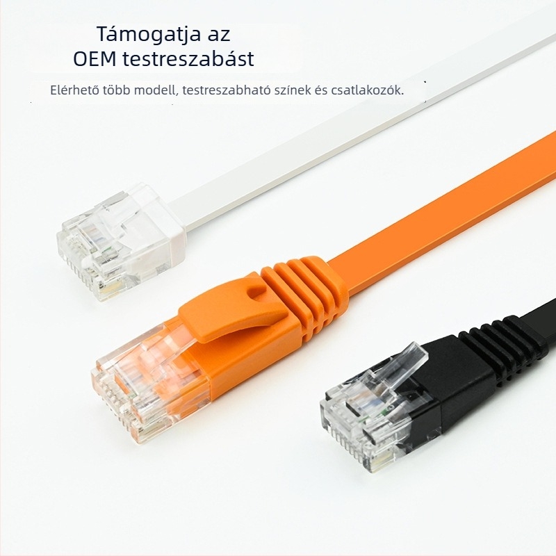 U-KCOM CAT6a árnyékolt sík Gigabit Ethernet-kábel – tiszta réz