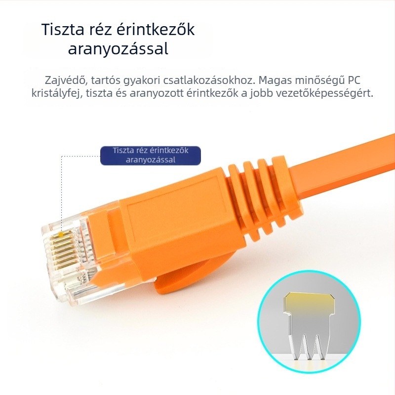U-KCOM CAT6a árnyékolt sík Gigabit Ethernet-kábel – tiszta réz