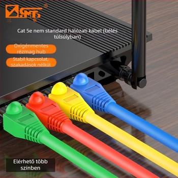 Cat5e nem szabványos otthoni hálózati kábel burkolattal – vast jumper vezetékek routerek és számítógépek számára (Sanbao SE-F01, 100 Mbps, húzószilárdság 4)