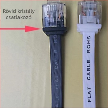 Cat6 vékony, árnyékolás nélküli hálózati kábel, lapos kivitelben, 1000 Mbps, oxigénmentes réz, RJ-45 csatlakozó, beltéri használatra